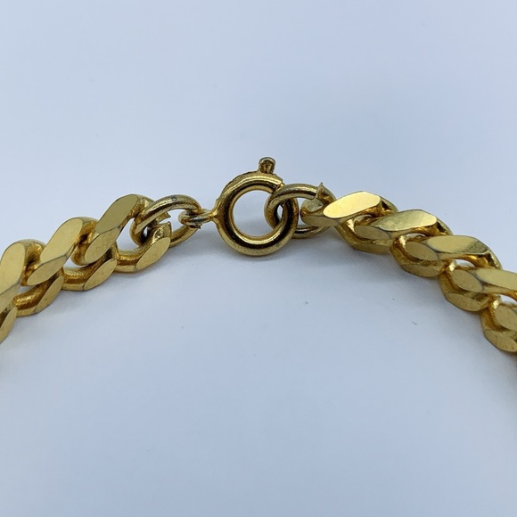 Vintage Valentino Garavani Gold-plated V-Logo Curb Chain Bracelet - Picture 9 of 12